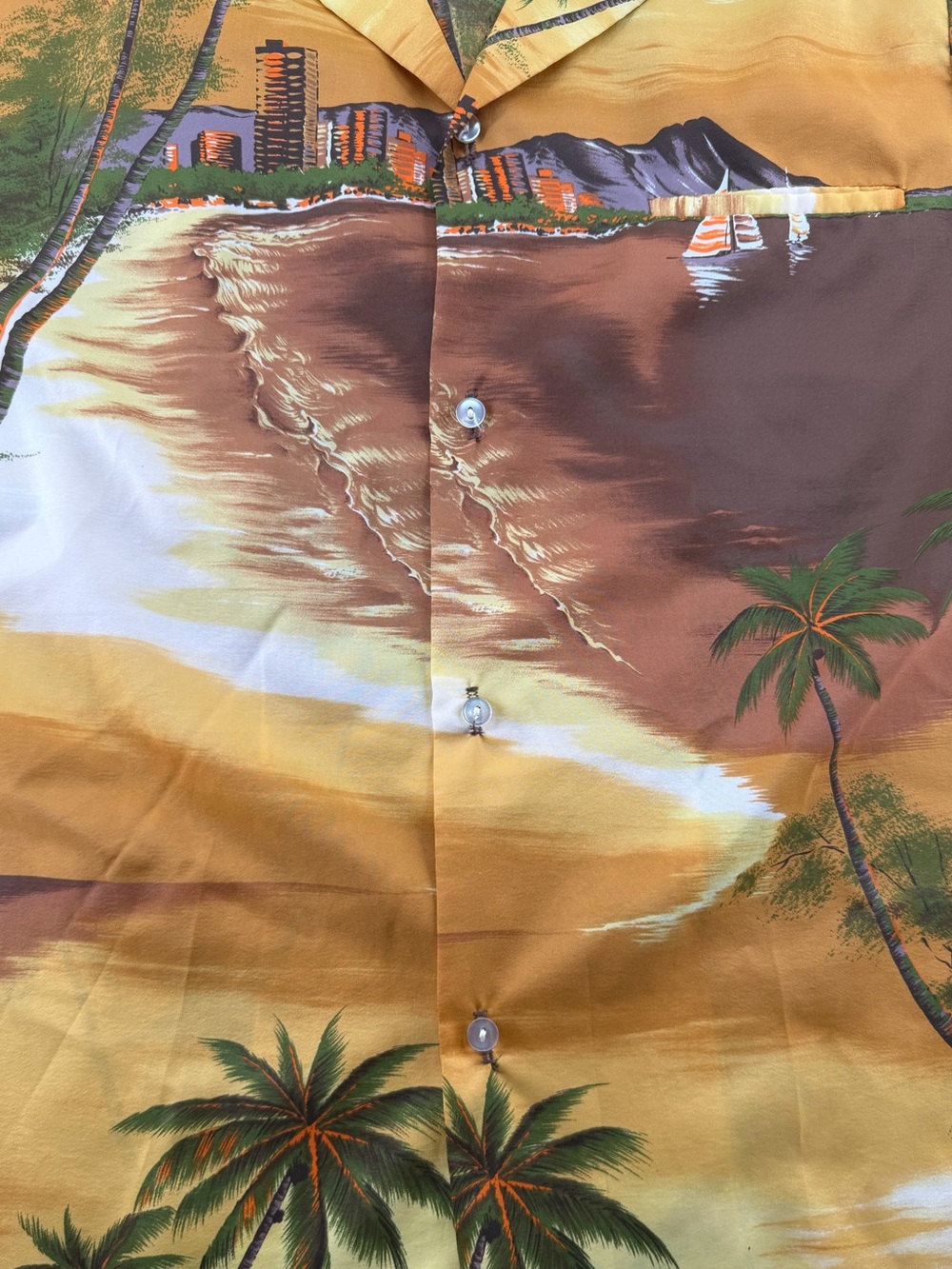 Rai Nani Vintage Men's Button up Hawaiian Shirt/Tropical Print/Size: Large - Picture 8 of 14